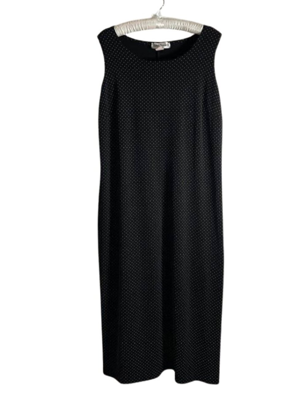 Ronni Nicole II by Ouida Black Polka Dot Sleeveless Maxi Dress Plus Size 20W - Picture 2 of 8